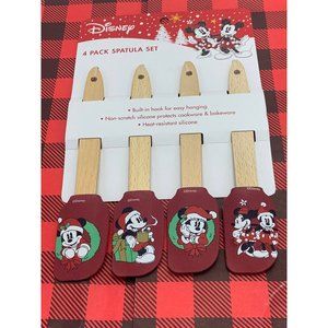Disney Mickey & Minnie Mouse Christmas 4 Pack Mini Spatula Set